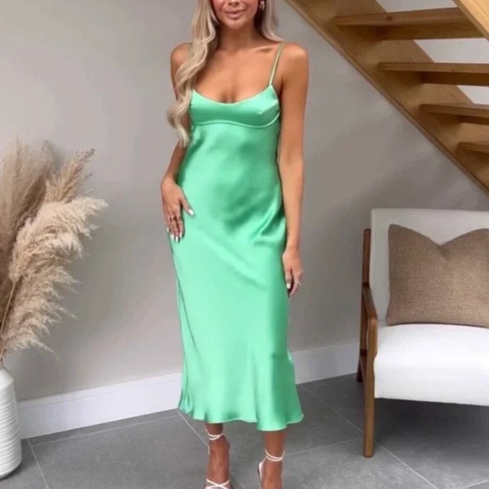 Zara Satin Midi Dress